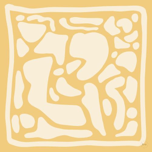 Crazy Pave In Butter by Kunst & Colore, 90cm Silk Scarf