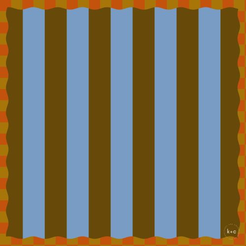 Cotton Bandana Scarf 50cm Square, Tessa Azure By Kunst & Colore