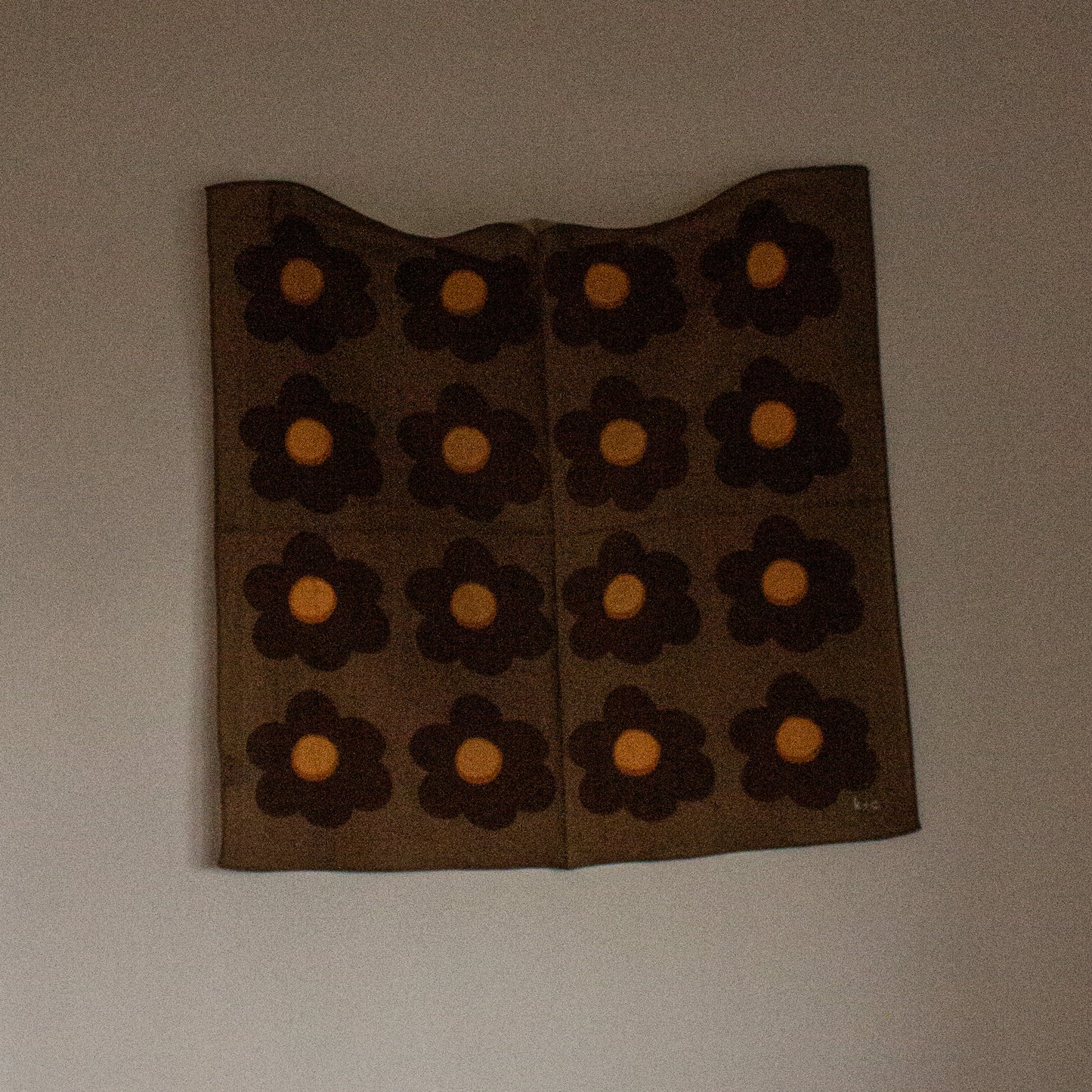 Cotton Bandana Scarf 50cm Square, Giant Daisy Brown Sugar By Kunst & Colore