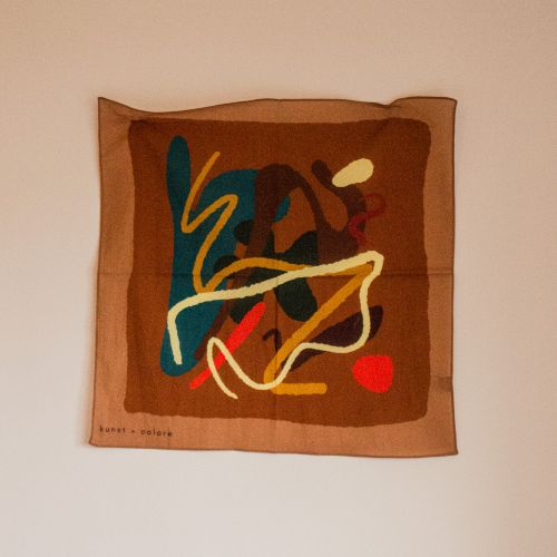 Cotton Bandana Scarf 50cm Square, In Baked Earth By Kunst & Colore
