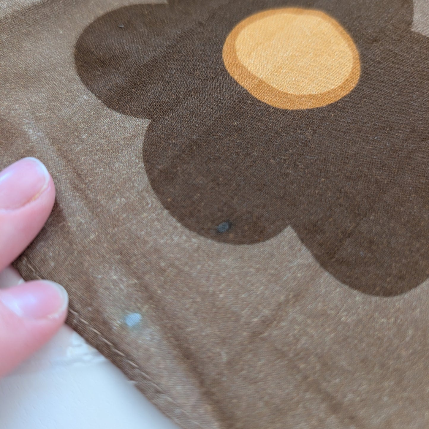 Print Defect - Cotton Bandana Scarf 50cm Square, Giant Daisy Brown Sugar By Kunst & Colore