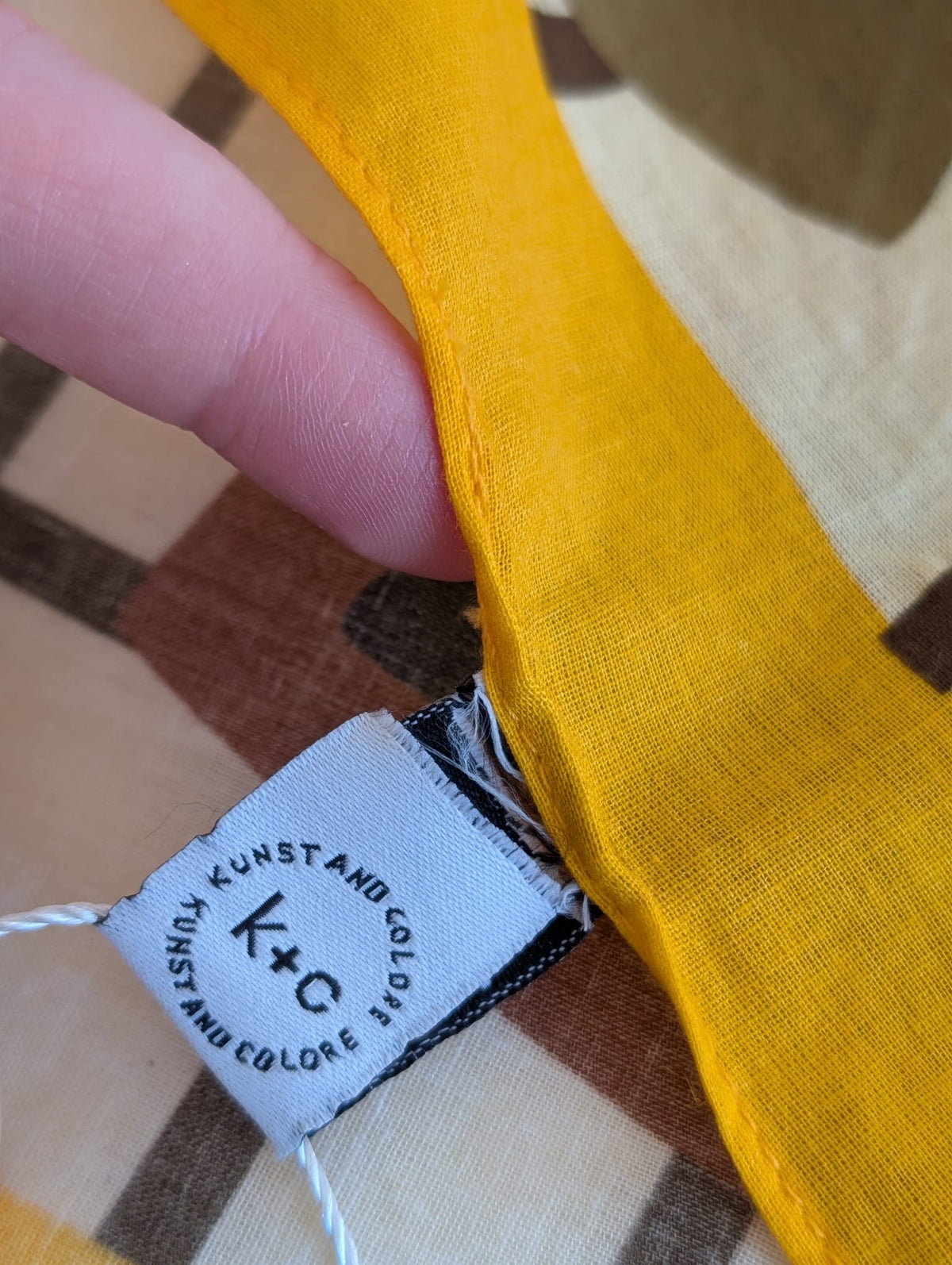Imperfect Cotton Bandana Scarf 50cm Square, Side Salad By Kunst & Colore