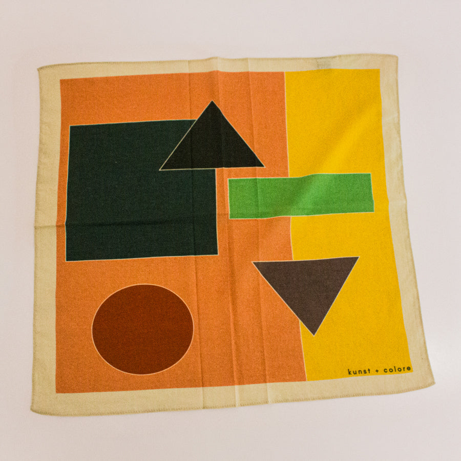 Cotton Bandana Scarf 50cm Square, Gymnasium in Sherbet By Kunst & Colore