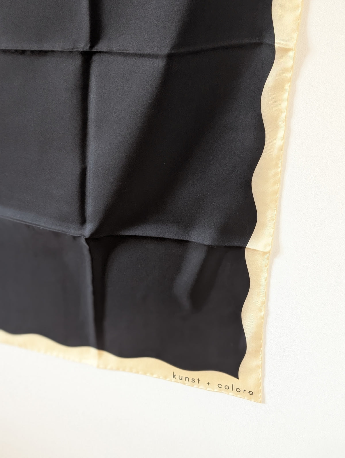 Ripple in Black & Cream by Kunst & Colore, 90cm Silk Scarf