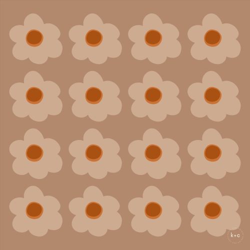 Cotton Bandana Scarf 50cm Square, Giant Daisy Blush By Kunst & Colore
