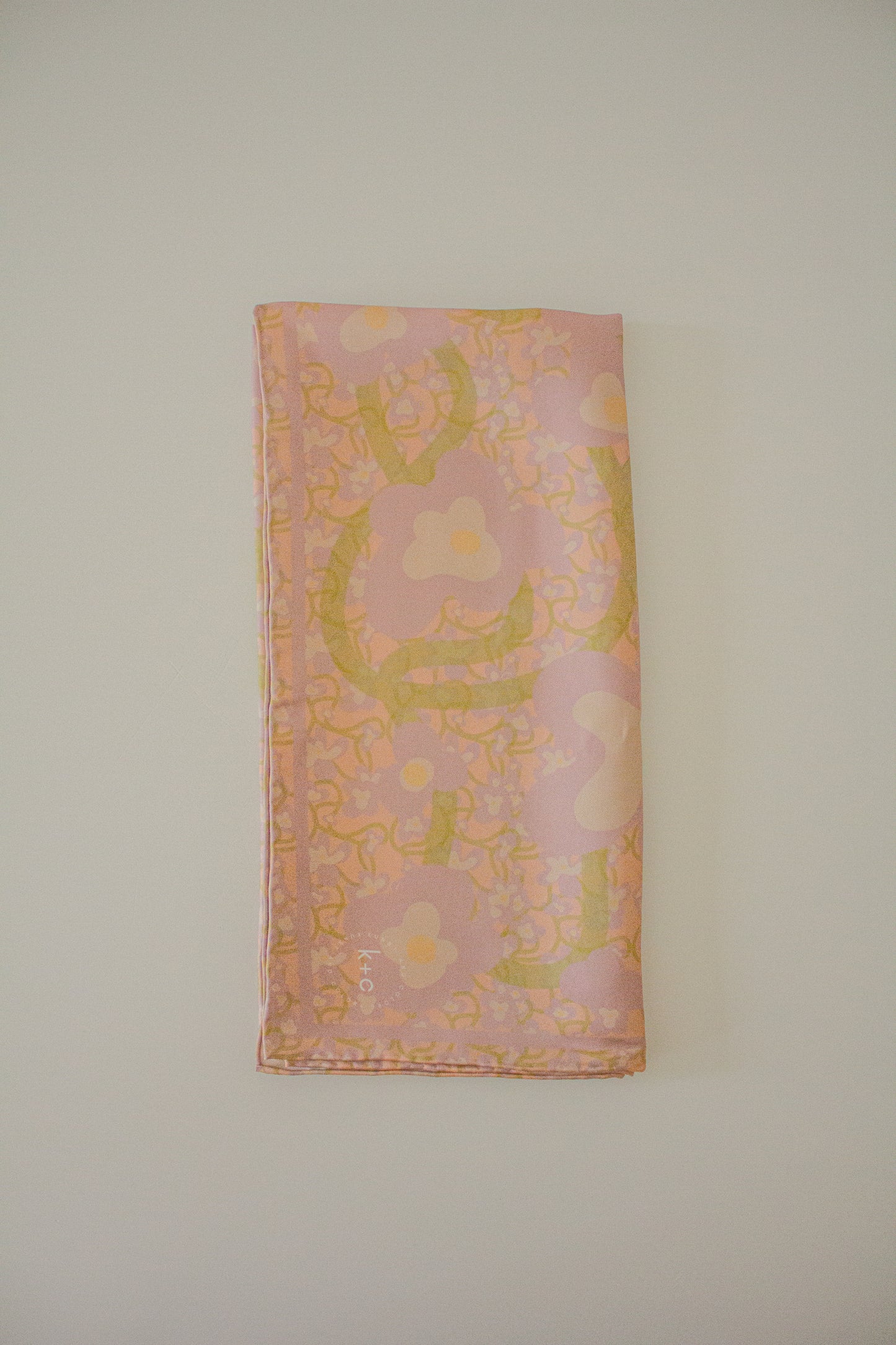 Wisteria in Peach by Kunst & Colore, 70cm Silk Scarf