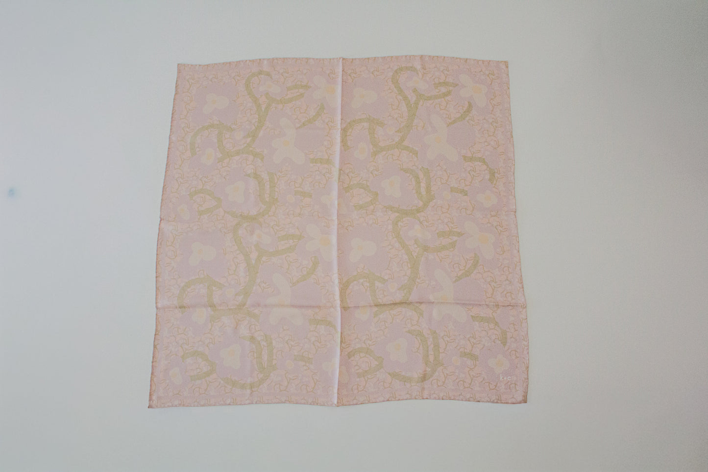 Wisteria in Calamine by Kunst & Colore, 70cm Silk Scarf