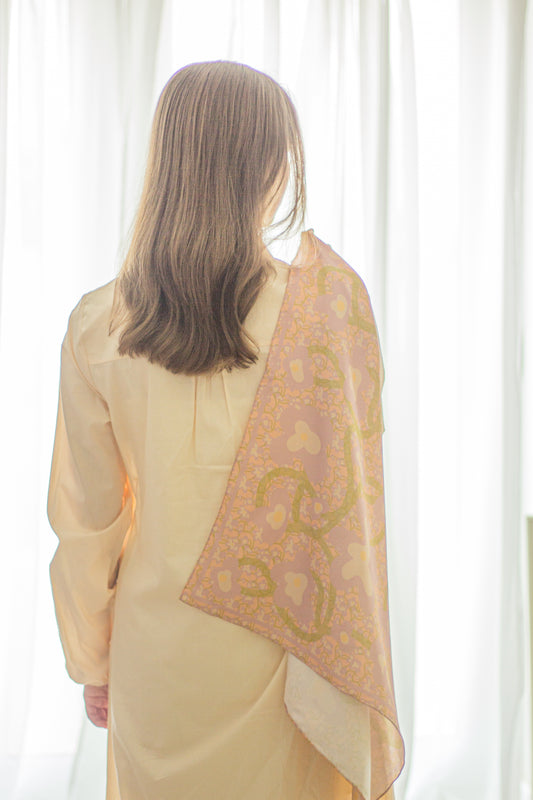 Wisteria in Peach by Kunst & Colore, 70cm Silk Scarf