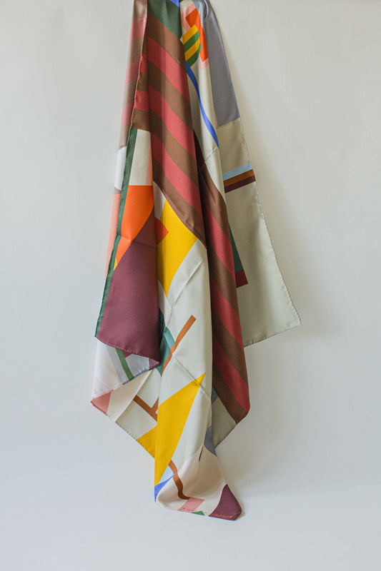 Mint Metropolis by Kunst & Colore, 90cm Silk Scarf