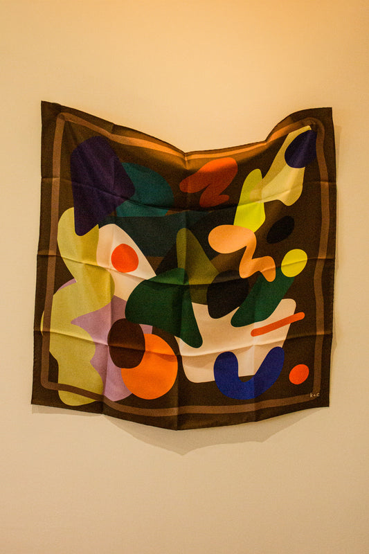 Chocolate Fondue by Kunst & Colore, 63cm Silk Scarf