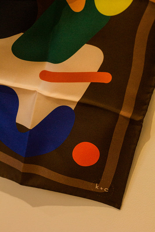 Chocolate Fondue by Kunst & Colore, 87cm Silk Scarf