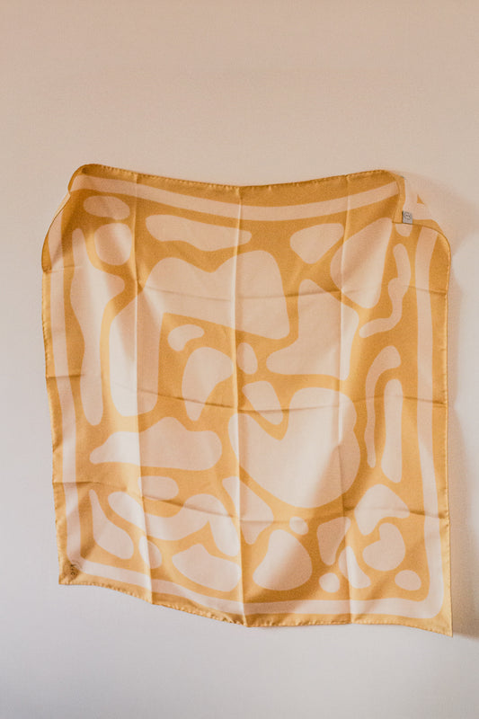 Crazy Pave In Butter by Kunst & Colore, 87cm Silk Scarf