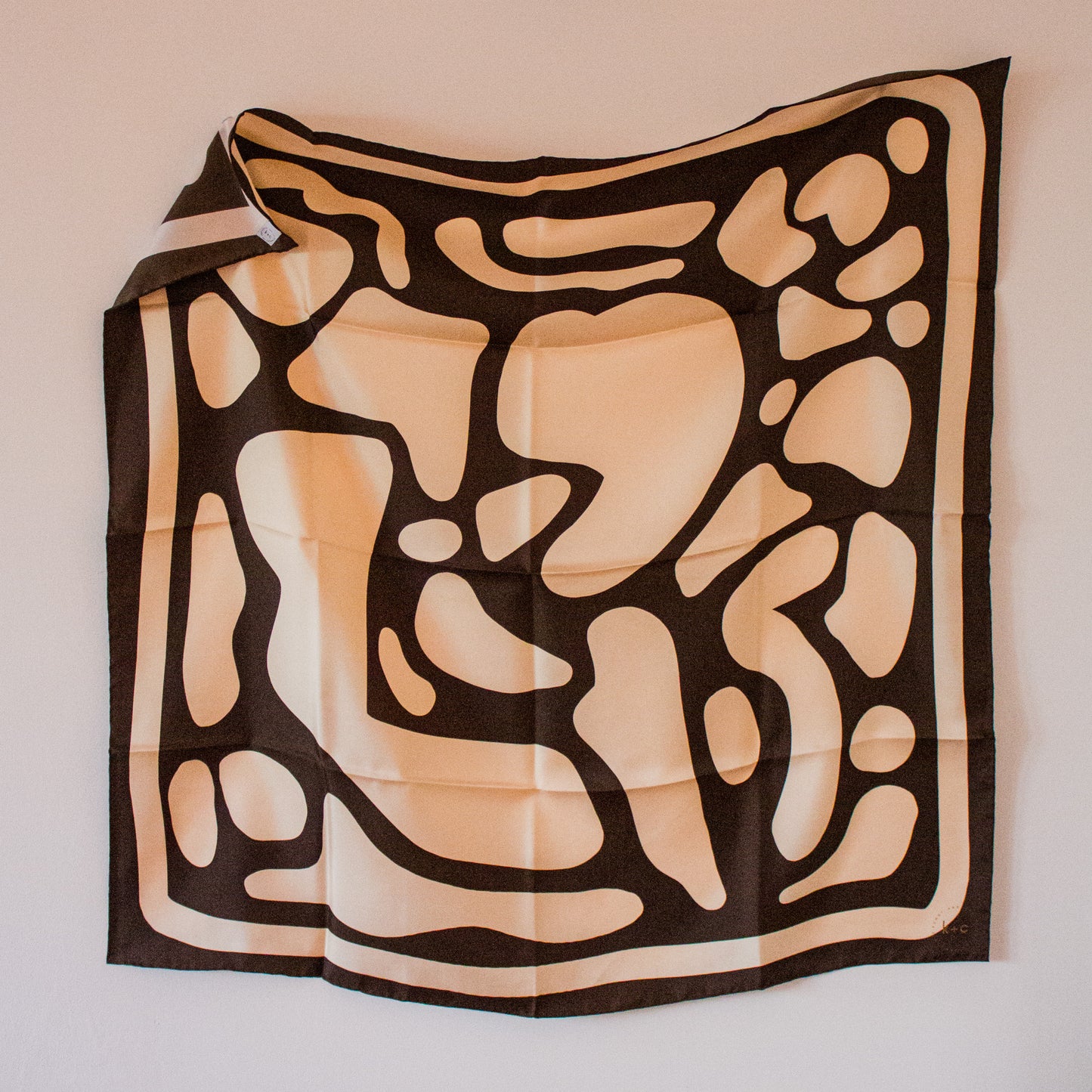 Crazy Pave In Chocolate by Kunst & Colore, 87cm Silk Scarf