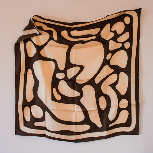 Crazy Pave In Chocolate by Kunst & Colore, 87cm Silk Scarf