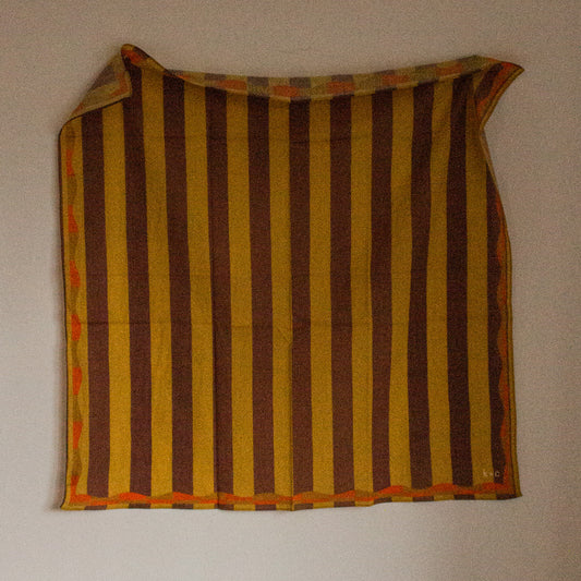 Cotton Bandana Scarf 70cm Square, Tessa Golden Straw By Kunst & Colore