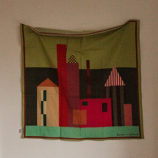 Print Defect - Cotton Bandana Scarf 70cm Square, Madhouse Dragonfruit By Kunst & Colore