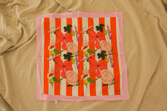 Cotton Bandana Scarf 50cm Square, Hothouse Flowers By Kunst & Colore