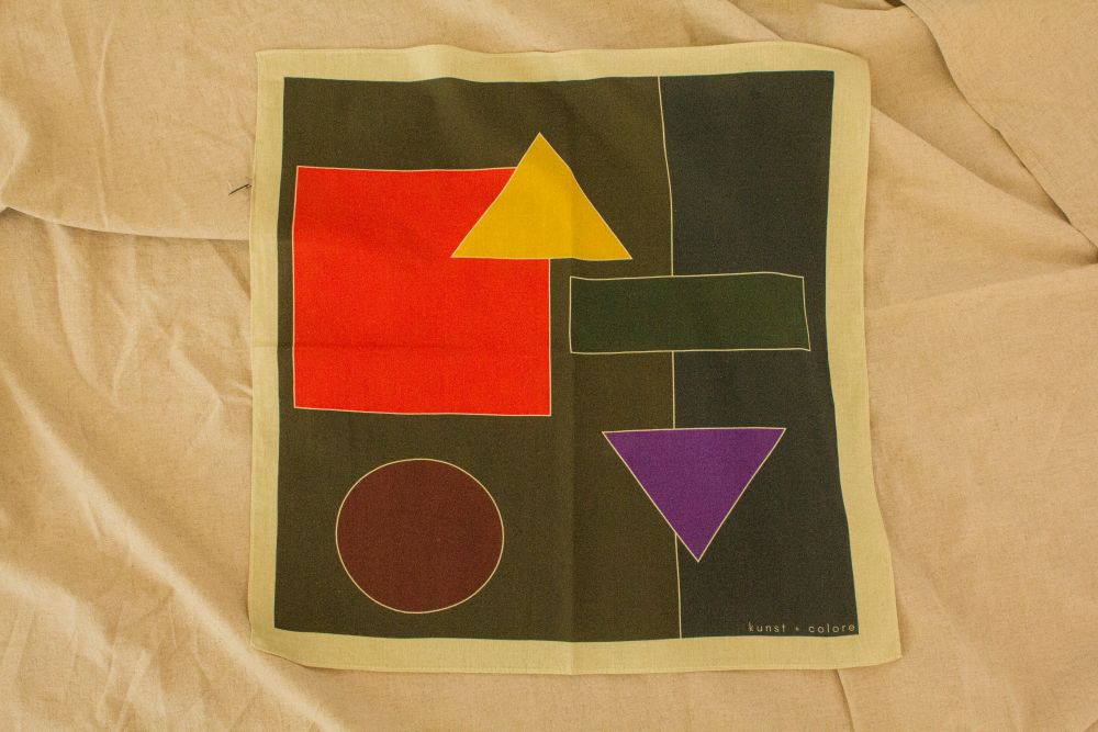 Cotton Bandana Scarf 50cm Square, Gymnasium in Bubblegum By Kunst & Colore