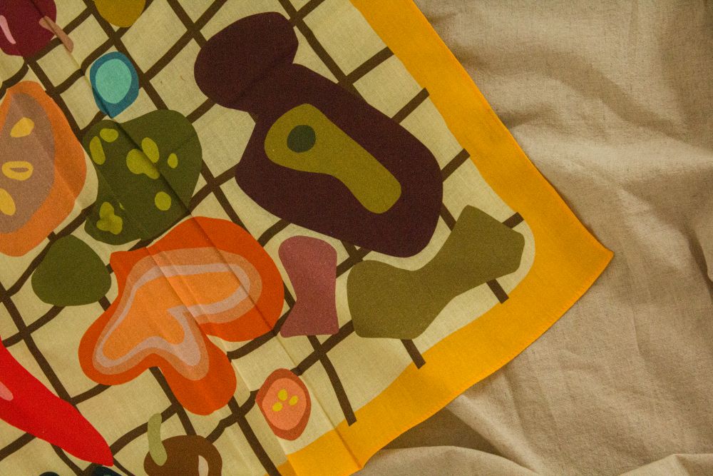 Cotton Bandana Scarf 50cm Square, Side Salad By Kunst & Colore