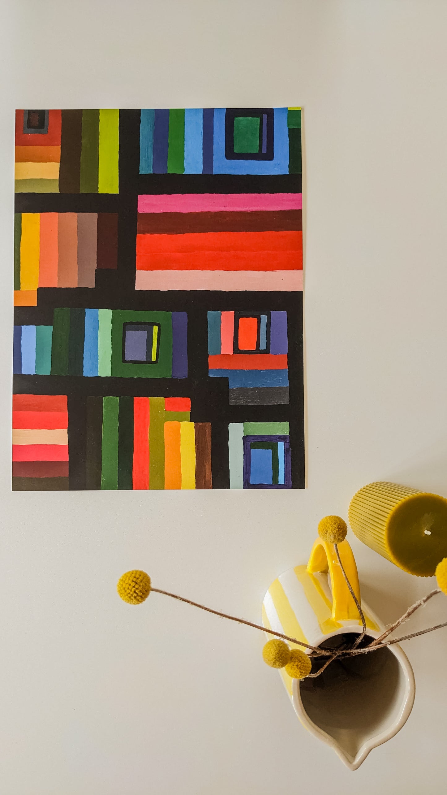 Abstract Art Print, 16x12", 'Out The Window' by Kunst & Colore