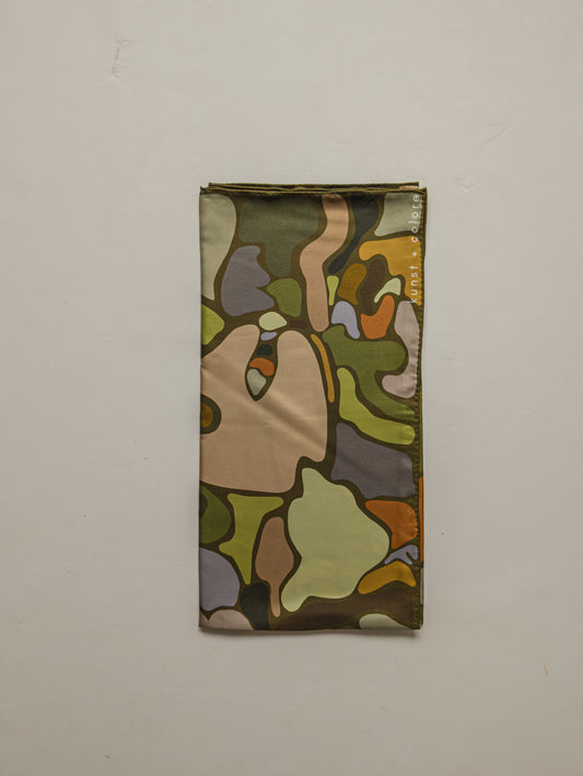 Call It Camo in Khaki by Kunst & Colore, 90cm Silk Scarf