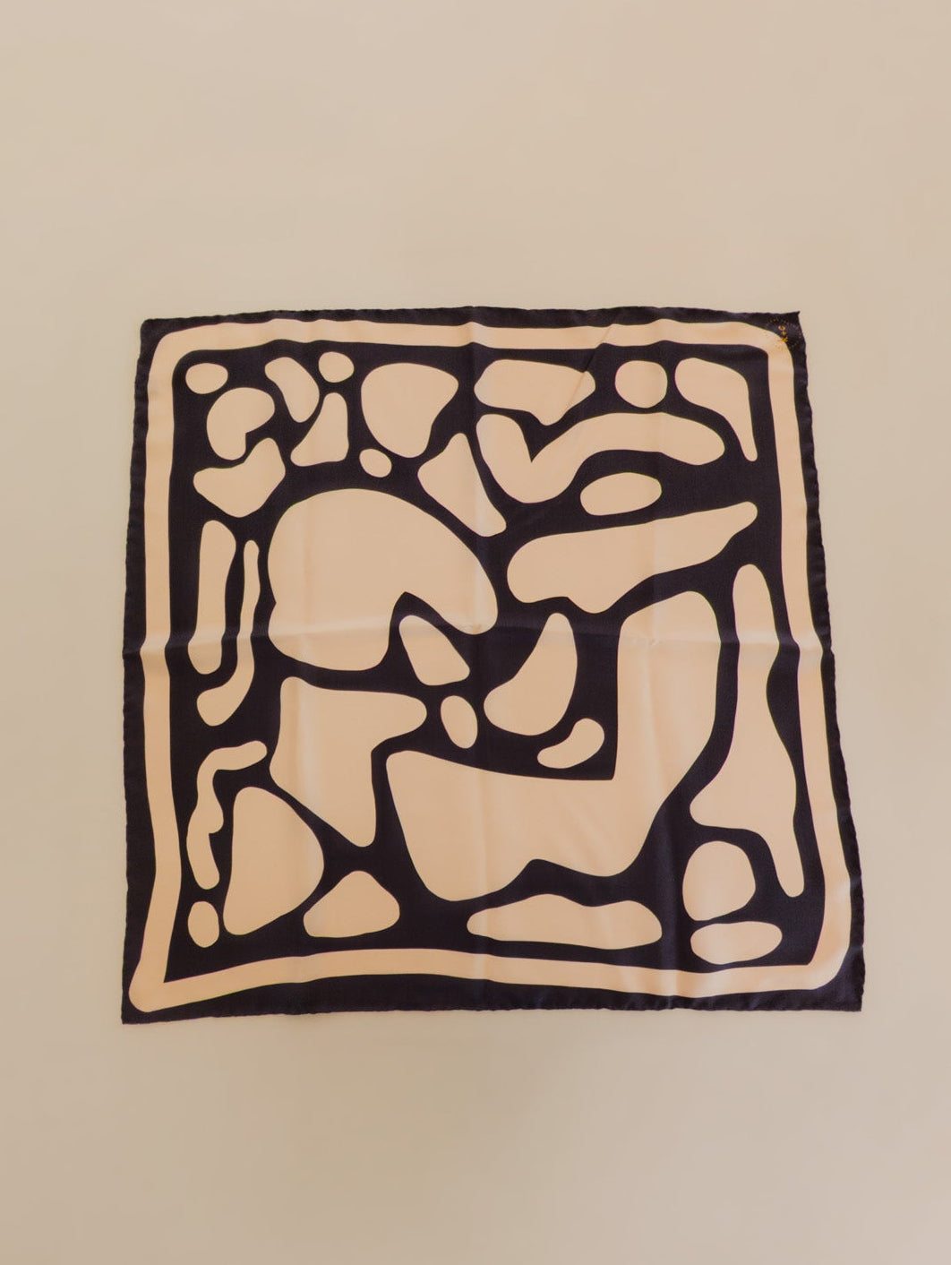 Crazy Pave In Ecru & Raven by Kunst & Colore, 90cm Silk Scarf