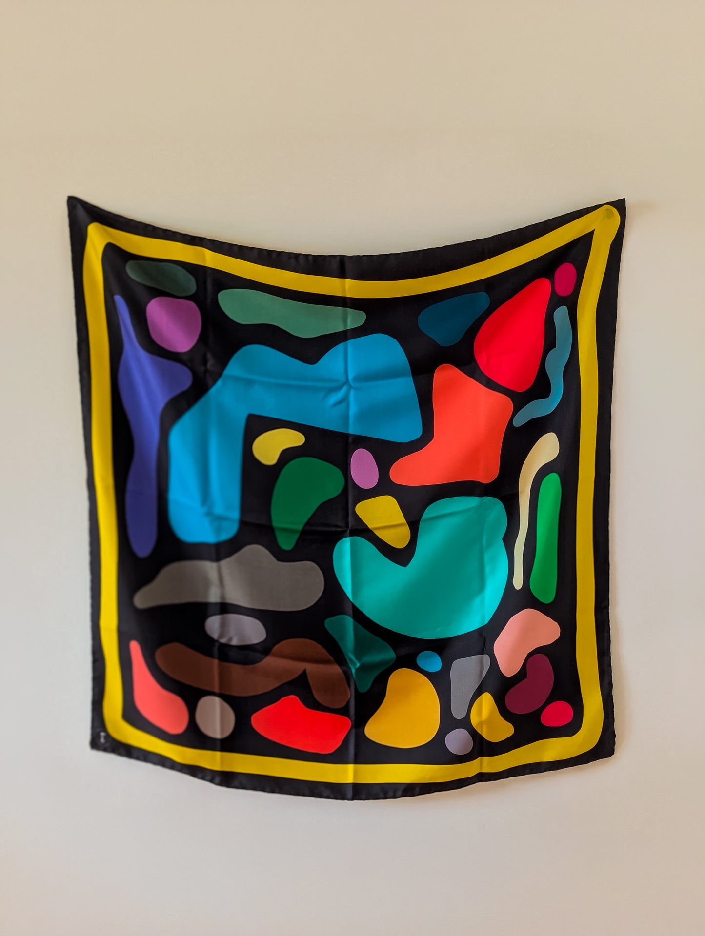 Crazy Pave In Citron by Kunst & Colore, 90cm Silk Scarf