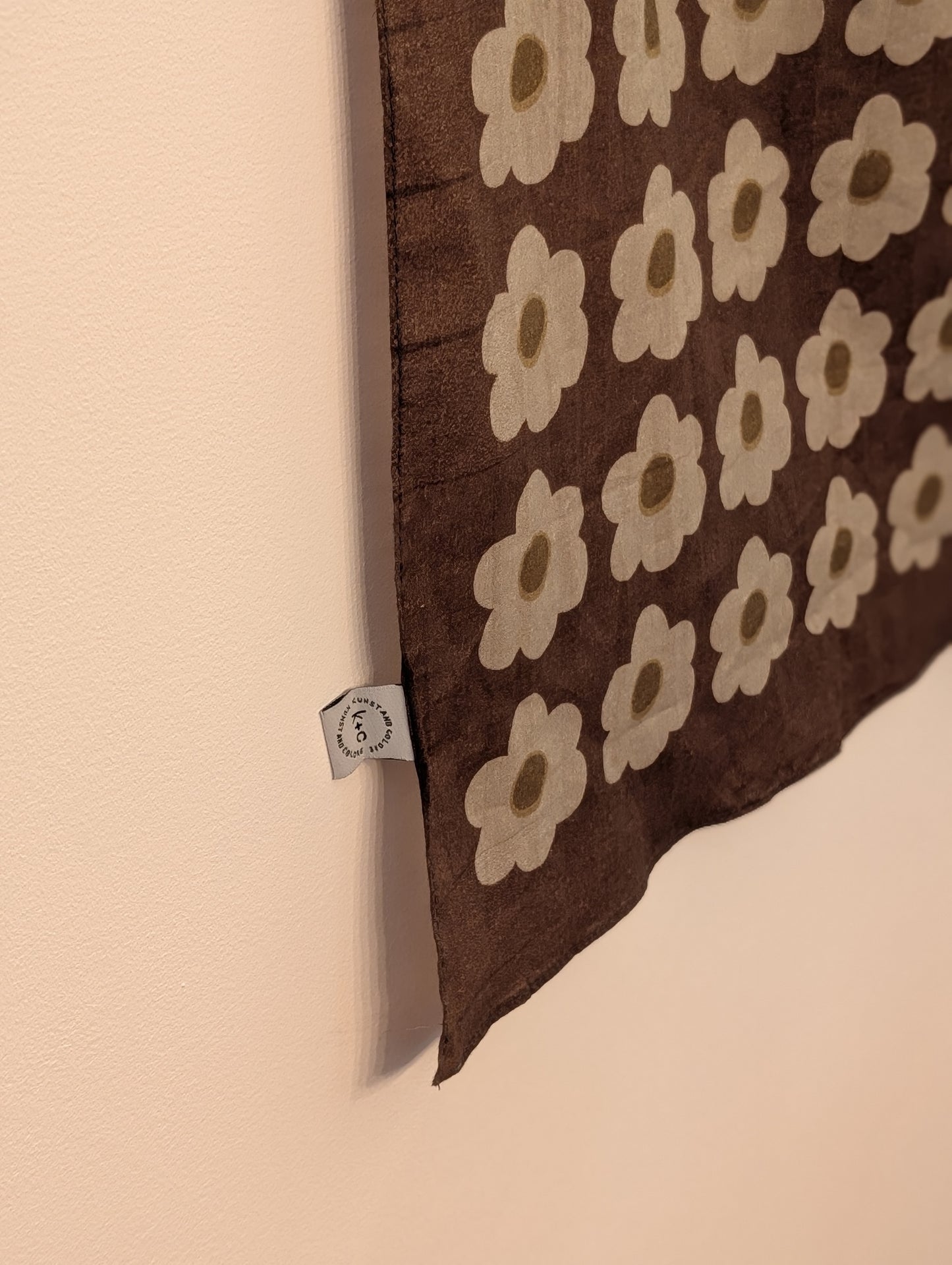 Cotton Bandana Scarf 70cm Square, In Daisy Brown By Kunst & Colore