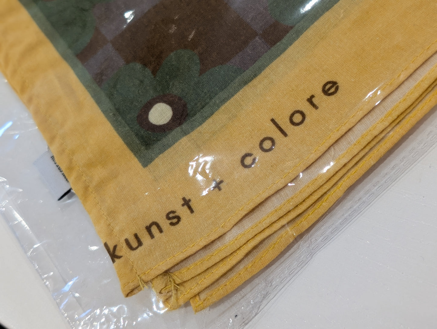 Print Defect - Cotton Bandana Scarf 50cm Square, Flower Power Clotted Cream By Kunst & Colore (Copy)