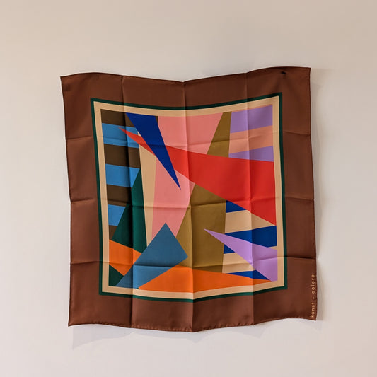Tessa Framed Chestnut by Kunst & Colore, 65cm Silk Scarf