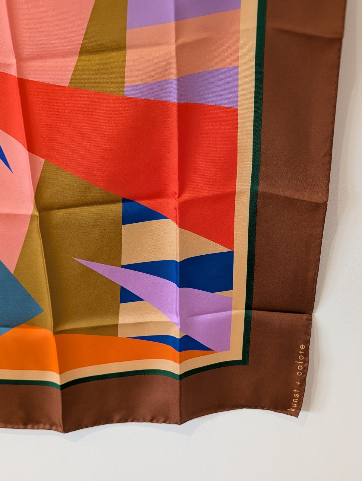 Tessa Framed Chestnut by Kunst & Colore, 65cm Silk Scarf