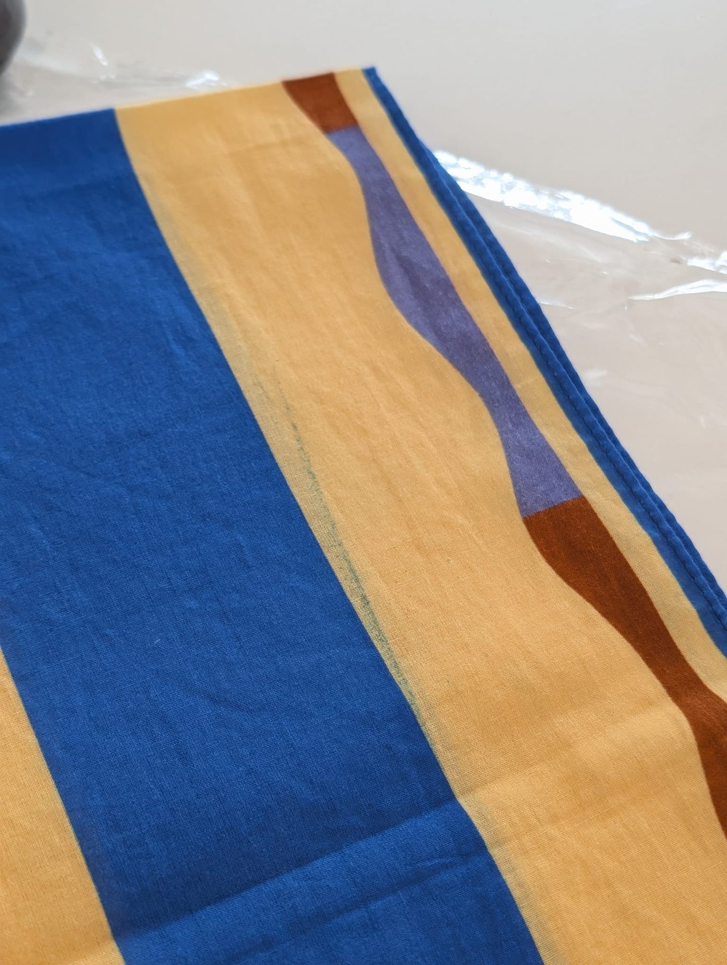 Print Defect - Cotton Bandana Scarf 70 cm Square, Tessa Ultramarine By Kunst & Colore