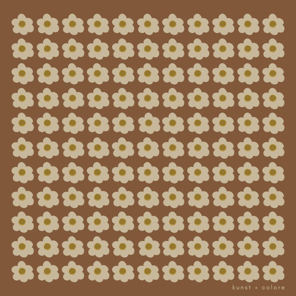 Cotton Bandana Scarf 70cm Square, In Daisy Brown By Kunst & Colore