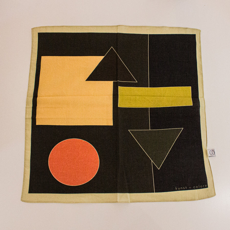 Cotton Bandana Scarf 50cm Square, Gymnasium in Nougat By Kunst & Colore