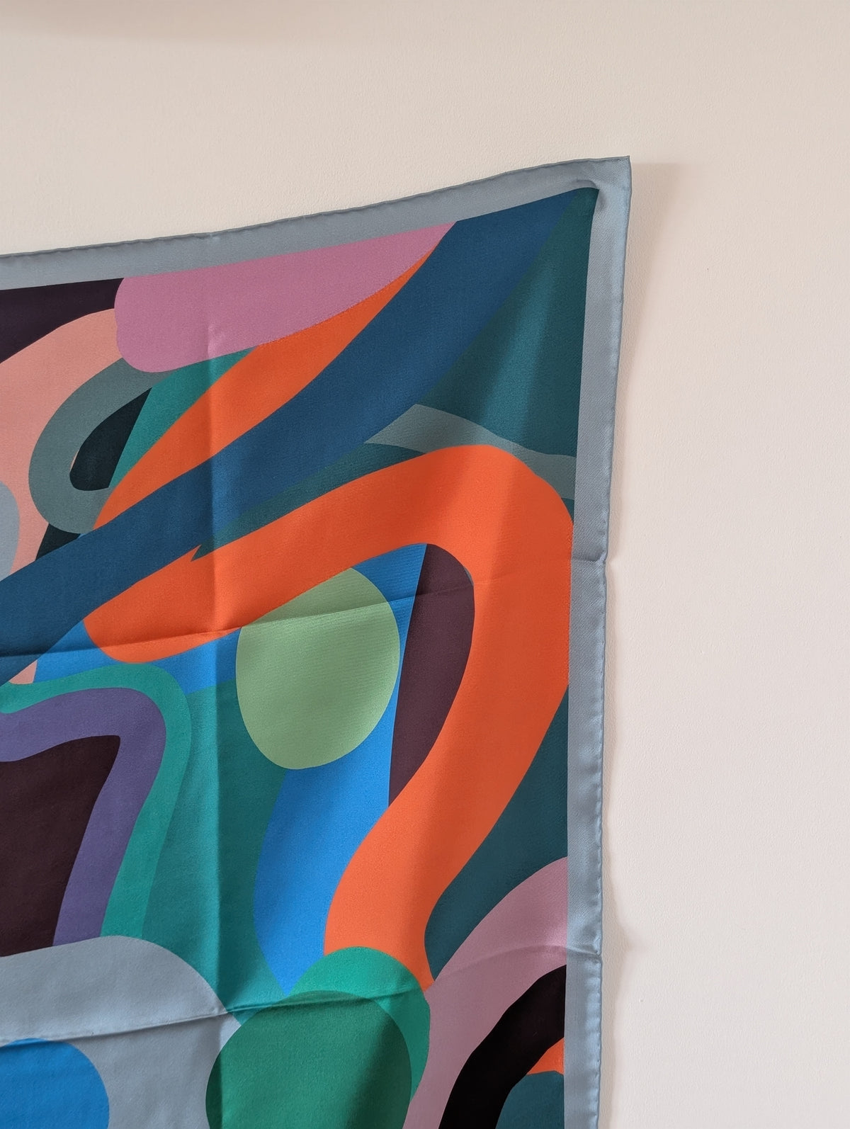 Colour Run in Sky by Kunst & Colore, 90cm Silk Scarf