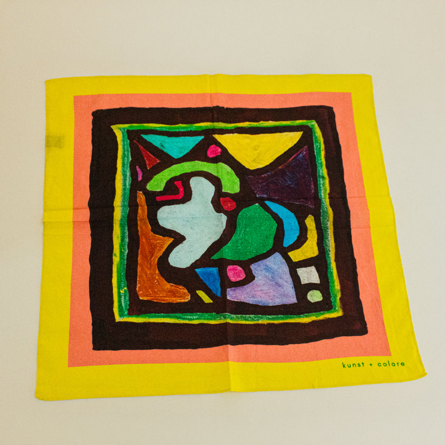 Cotton Bandana Scarf 50cm Square, Scribble Maroon By Kunst & Colore