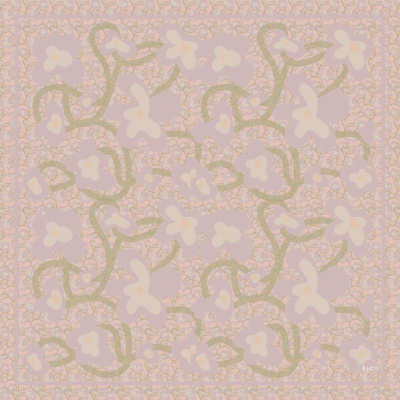 Patterned silk scarf with floral design