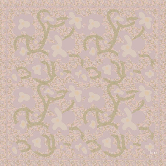 Patterned silk scarf with floral design