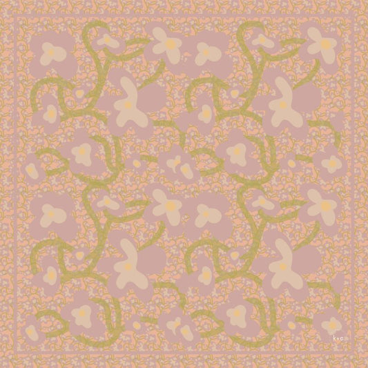 Patterned silk scarf with floral design 